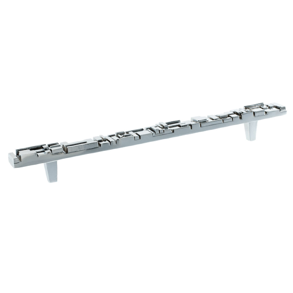 Photos - Furniture Hardware Offset Vapors Du Verre DVOF05 Offset 9" Center to Center Textured Geometric Mosaic Cabinet Handle / Drawer Pull Polished Chrome Cabinet Ha 