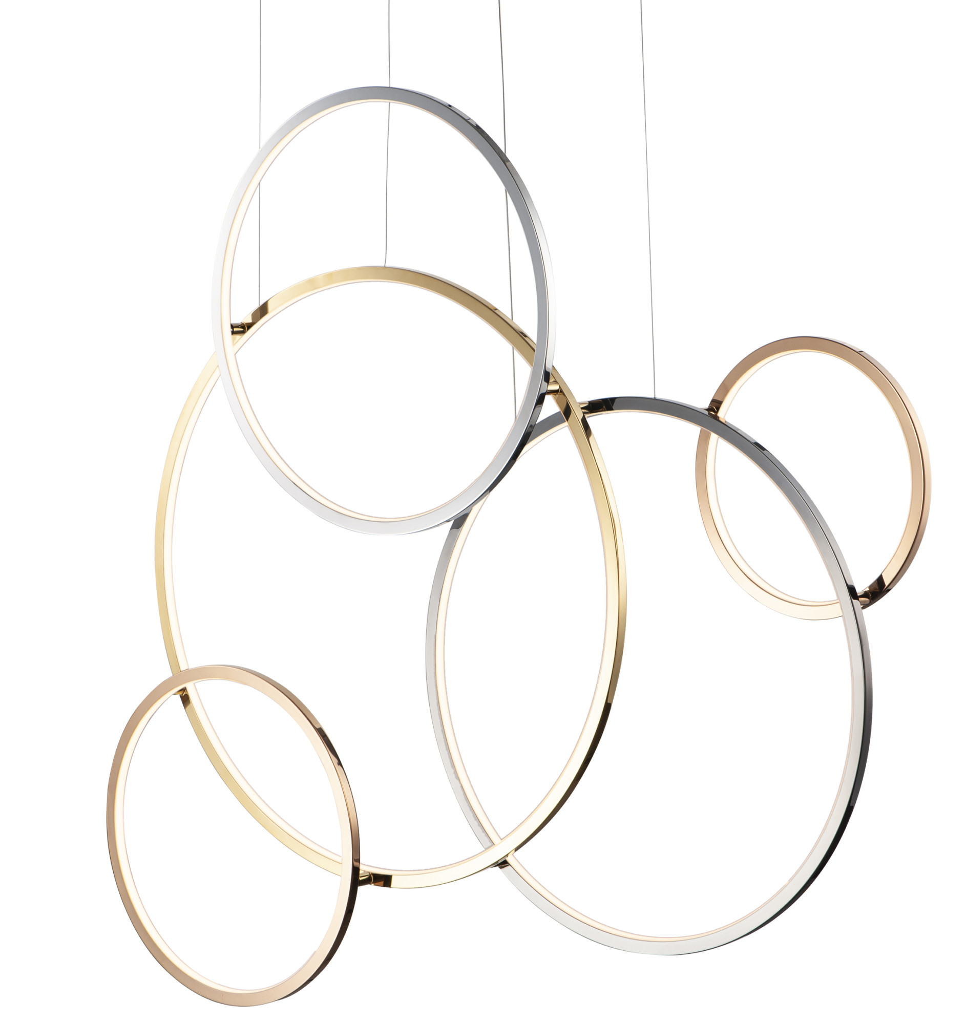 Photos - Chandelier / Lamp Union ET2 E20377  5 Light 47" Wide LED Abstract Chandelier Multi-Plated Indoor Lighting Chandeliers E20377-MPLT 