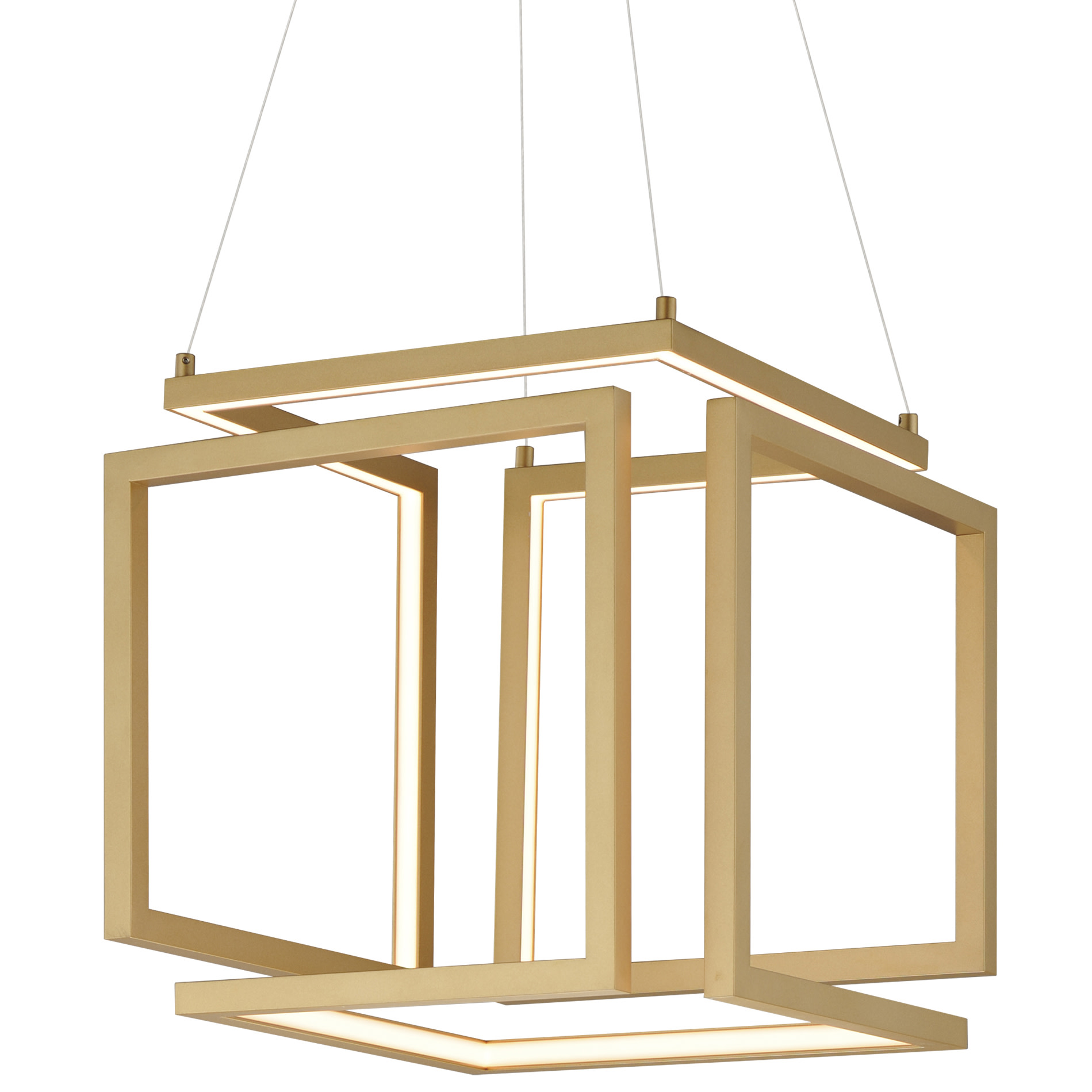 Photos - Chandelier / Lamp Wide ET2 E21262 Penrose 16"  LED Abstract Square Chandelier Gold Indoor Lighting Chandeliers E21262-GLD 