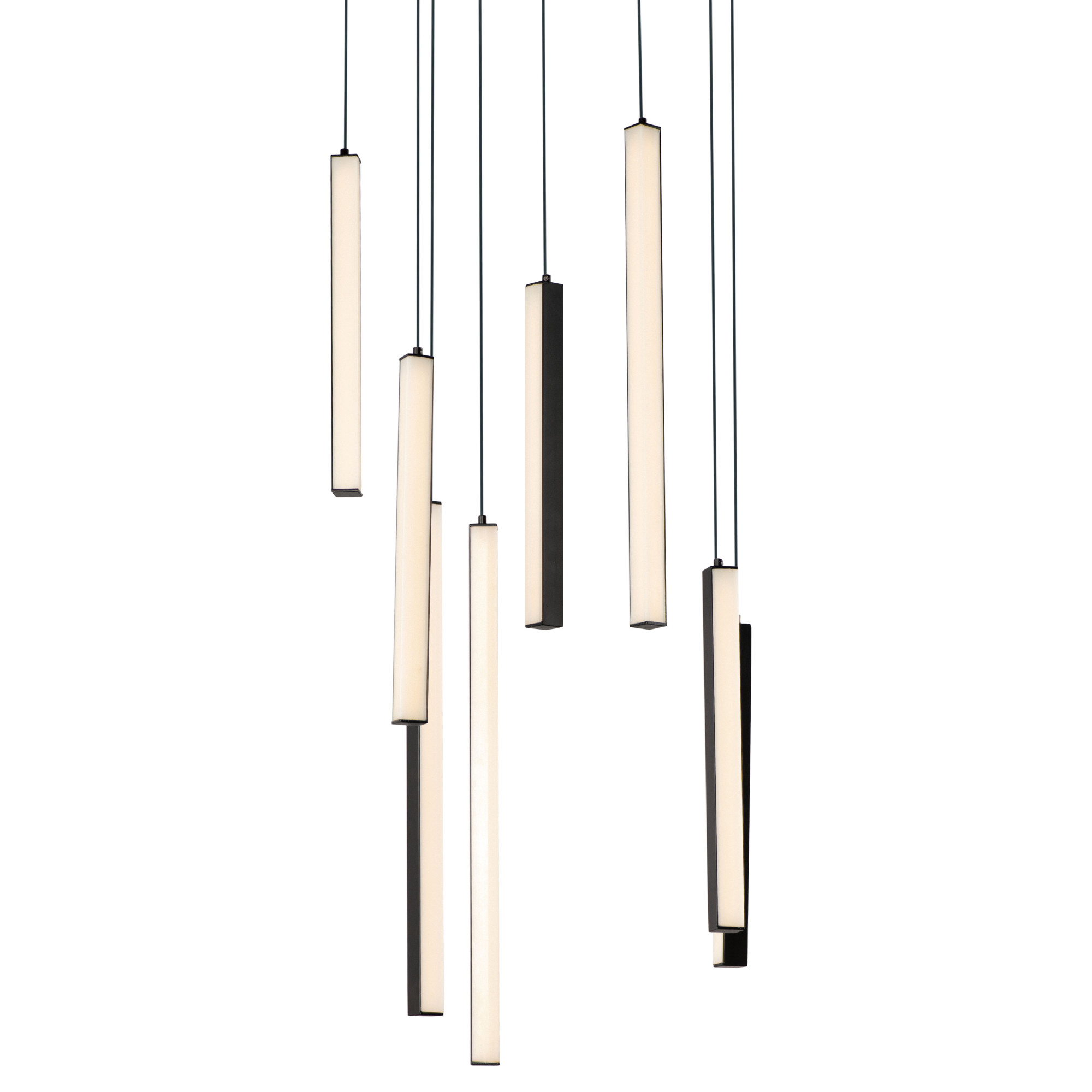 Photos - Chandelier / Lamp Hover ET2 E21377  8 Light 18" Wide LED Multi Light Pendant Black Indoor Lighting Pendants E21377-BK 