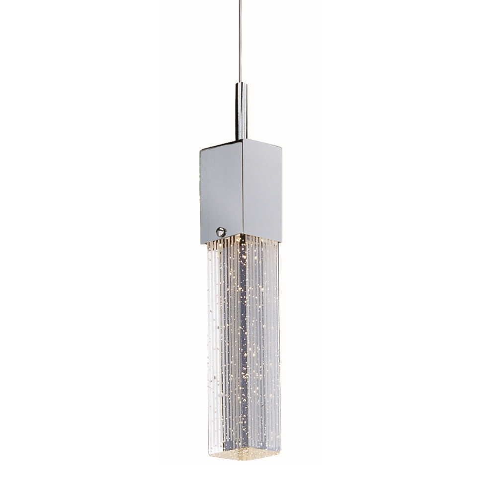 Photos - Chandelier / Lamp Bubble ET2 E22761 Fizz III 4" LED Pendant Polished Chrome / Etched  Glass Indoor Lighting Pendants E22761-89PC 