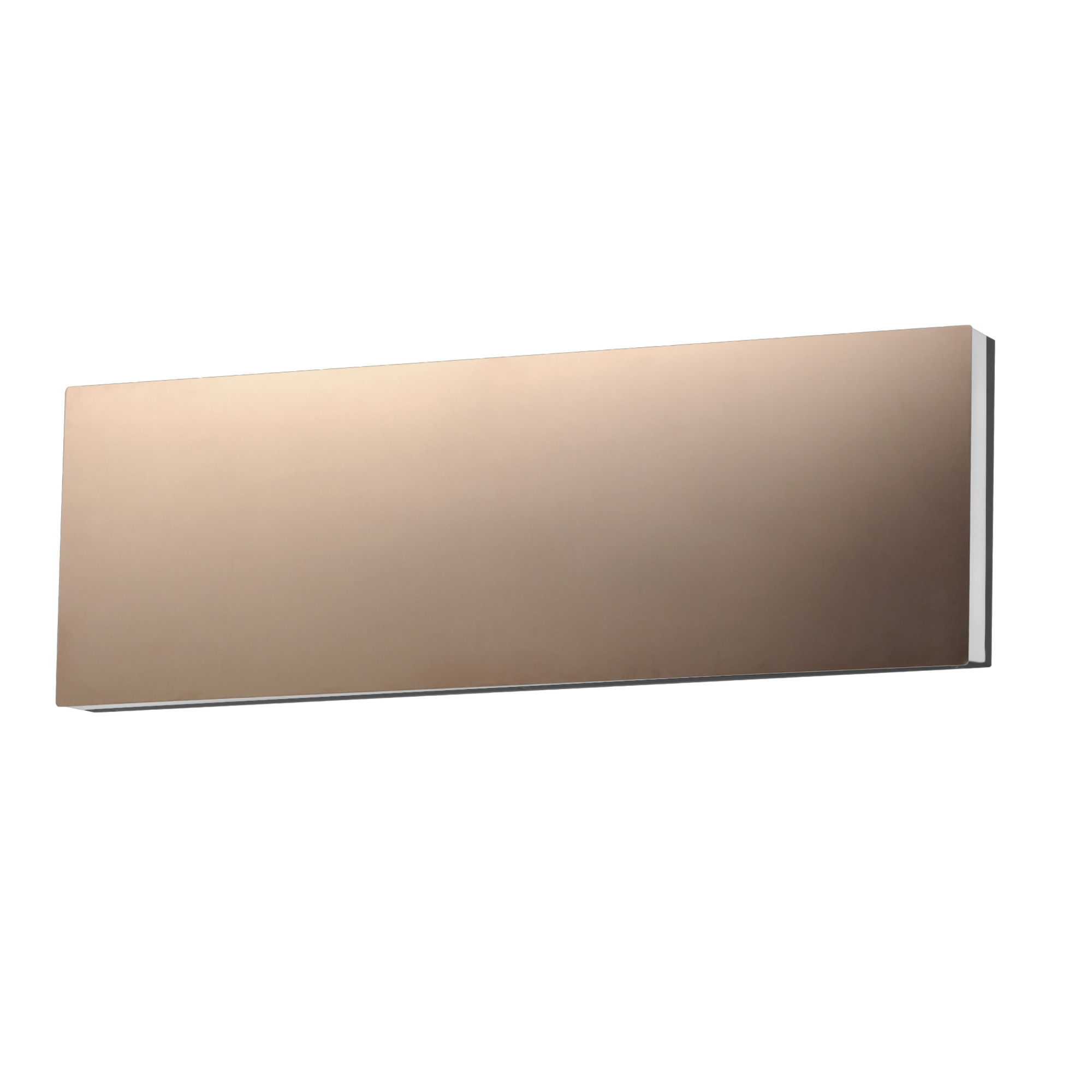 ET2 E22794 Embosse 24" W x 7" H Modern Rectangular Frameless Bathroom Wall Mirror with LED Lighting Polished Bronze Home Decor Mirrors Bathroom Mirror
