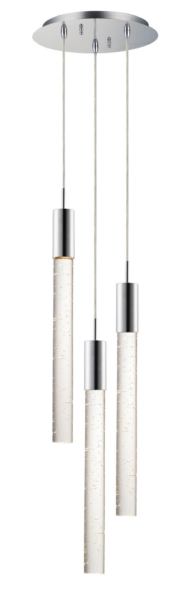 Photos - Chandelier / Lamp BIG ET2 E22873-91  Fizz 13" Wide Integrated LED Multi Light Pendant with Crystal Cylinder Shades Polished Chrome Indoor Light 
