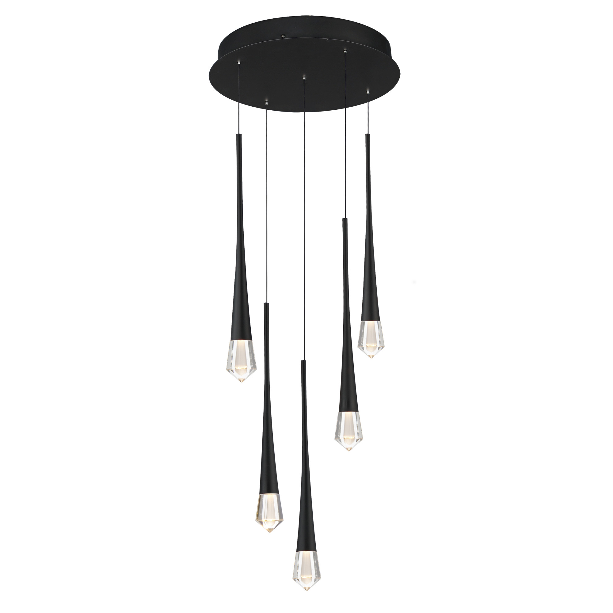 Photos - Chandelier / Lamp Wide ET2 E24225-122 Pierce 13"  LED Crystal Multi Light Pendant Black Indoor Lighting Pendants E24225-122BK 