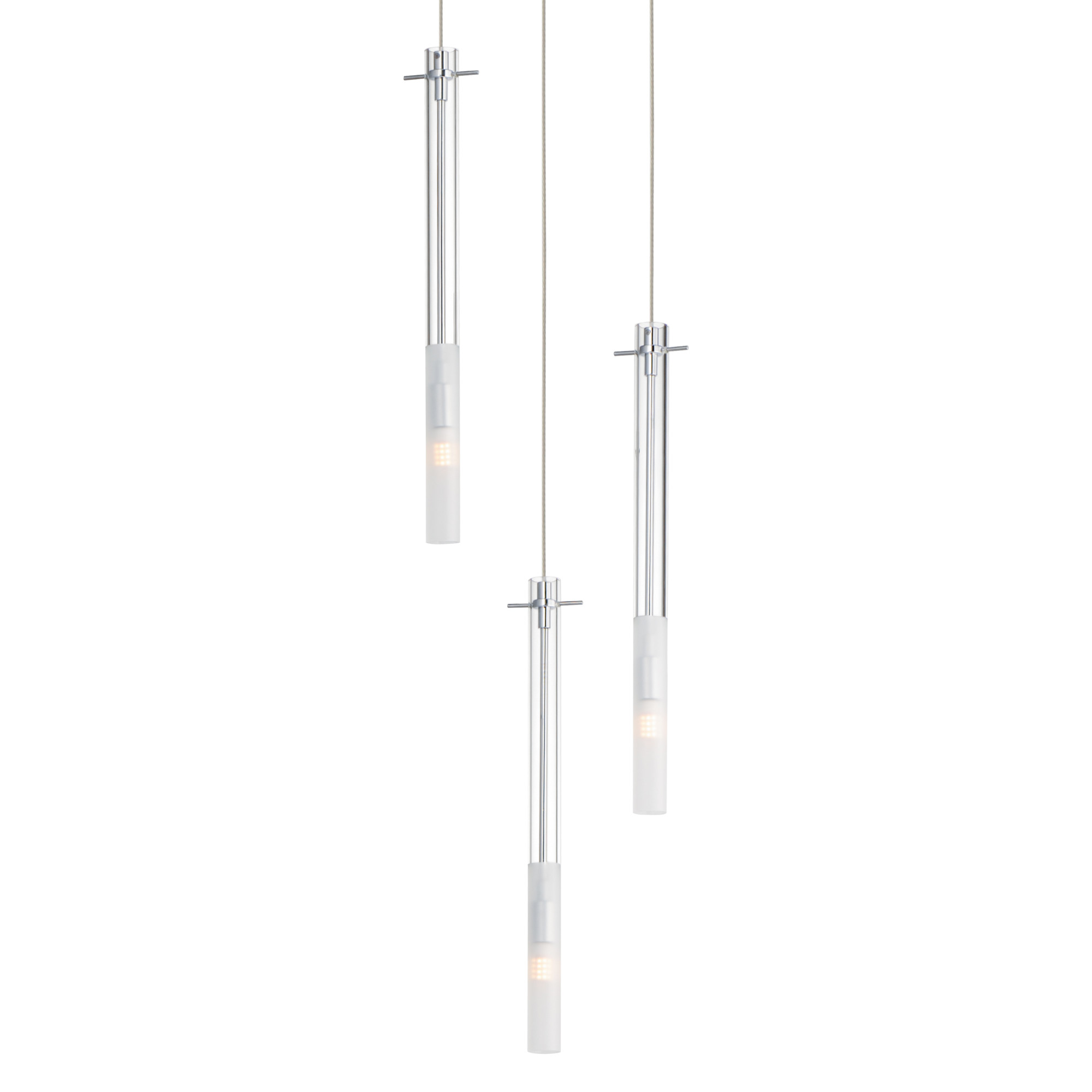 ET2 E31095 Pipette 3 Light 12" Wide LED Suspension Multi Light Pendant Polished Chrome Indoor Lighting Pendants