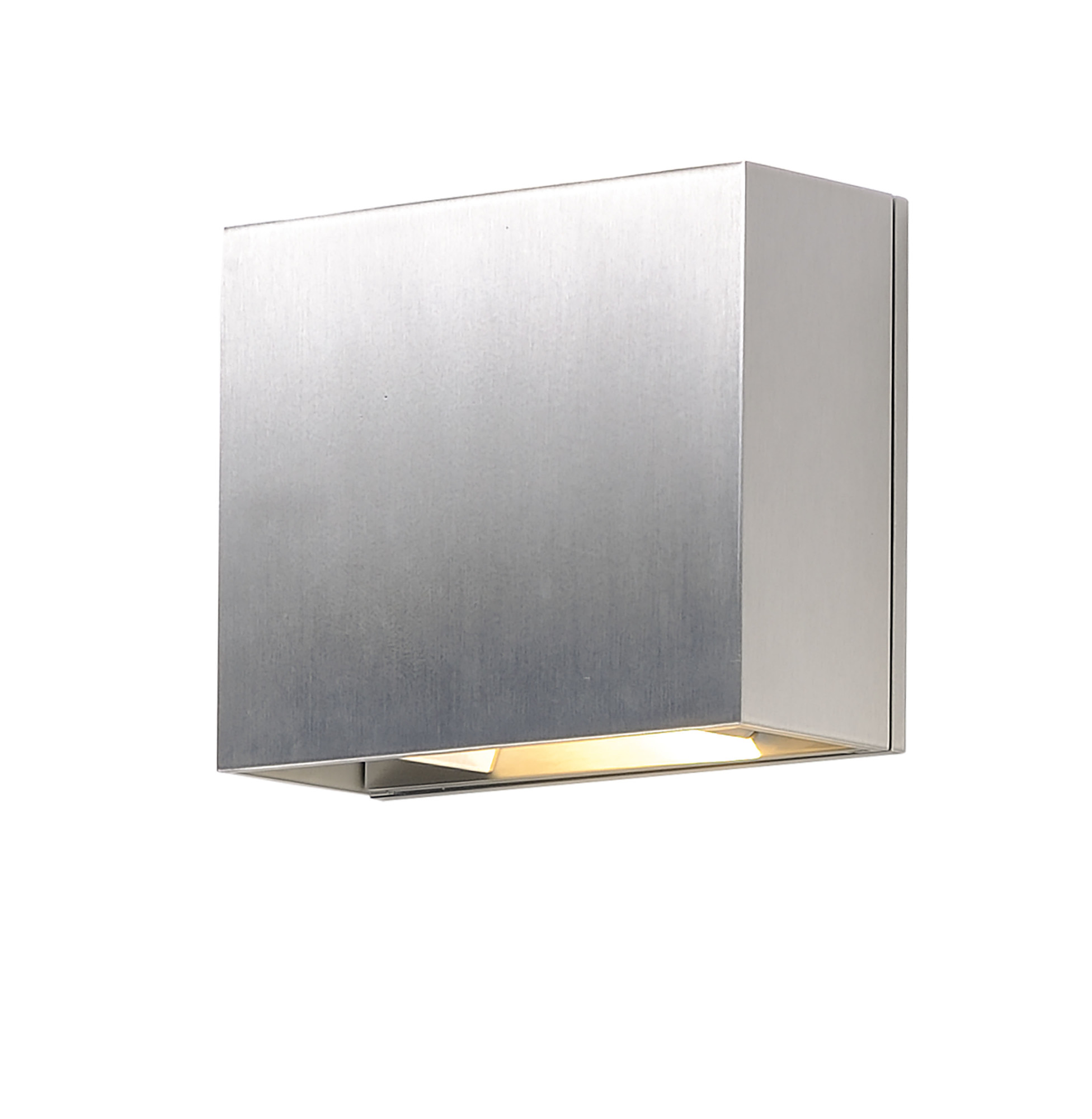 Photos - Chandelier / Lamp ET2 E41328 Alumilux Sconce 6" Tall Integrated LED Wall Sconce with Glass Square Shade - ADA Compliant Satin Aluminum Indoor