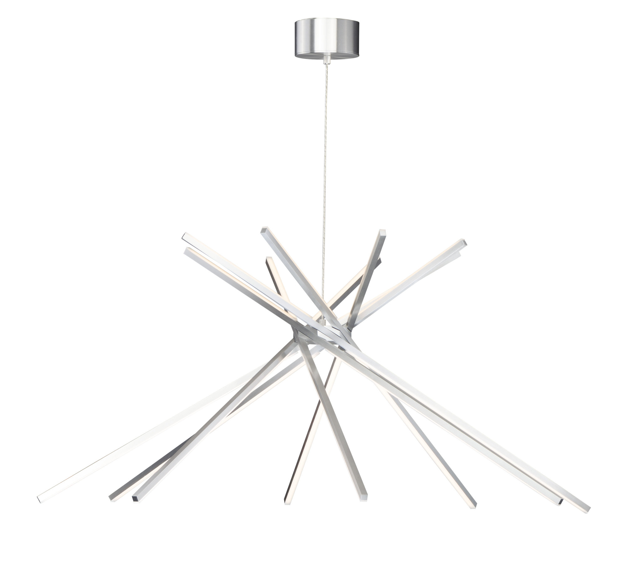 Photos - Chandelier / Lamp Aster ET2 E41446 Alumilux  45" Wide LED Abstract Sputnik Chandelier Satin Aluminum Indoor Lighting Chandeliers E41446-SA 