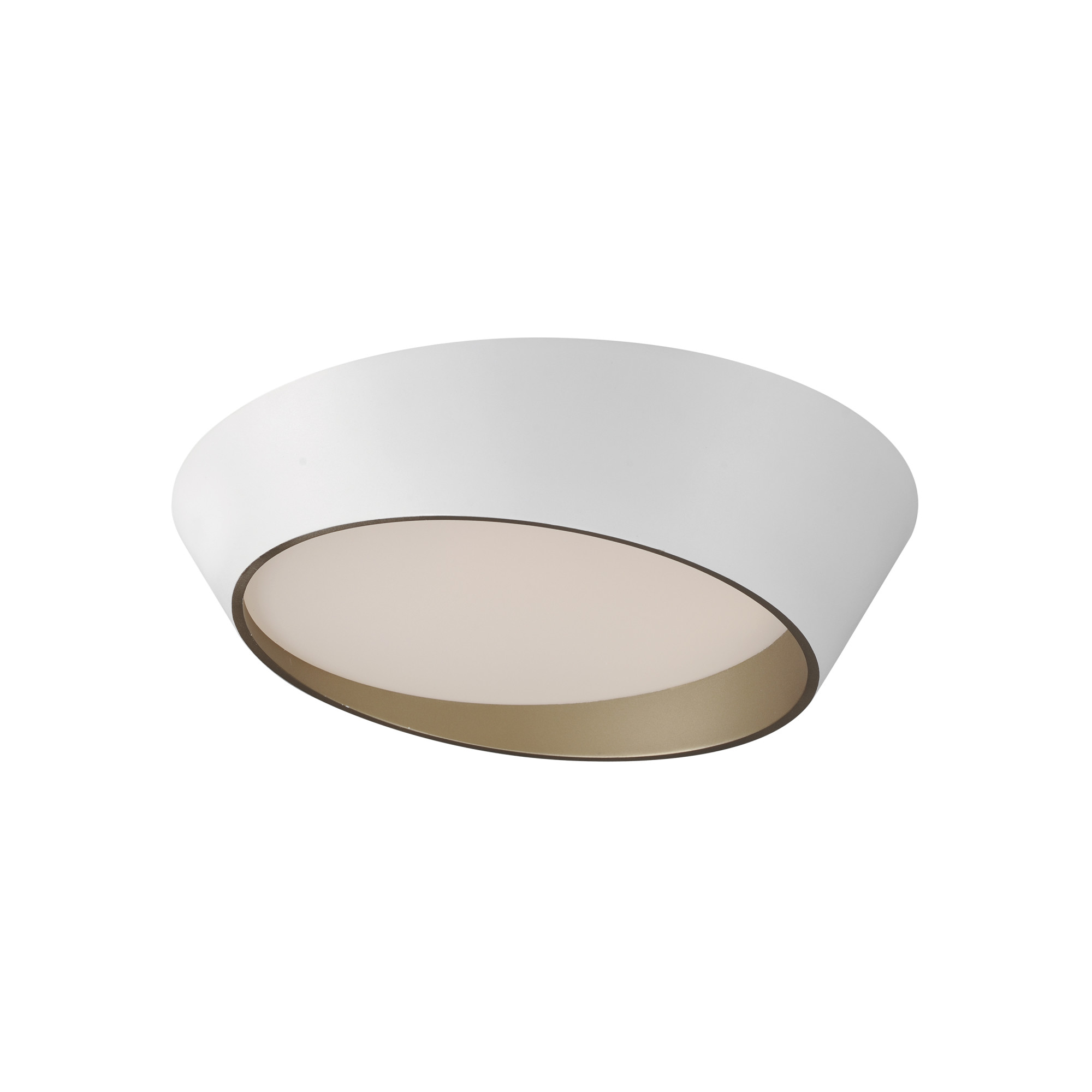 Photos - Chandelier / Lamp Slant ET2 E51032  20" Wide LED Flush Mount Ceiling Fixture White / Gold Indoor Lighting Ceiling Fixtures Flush Mount E51032-W 