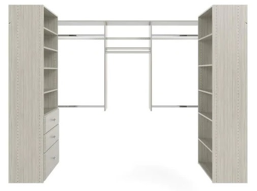 Easy Track PH61 48 Inch x 96 Inch x 48 Inch U-Shape Walk-In Closet Organizer System Weathered Grey Storage and Organization Closet Organizers Closet