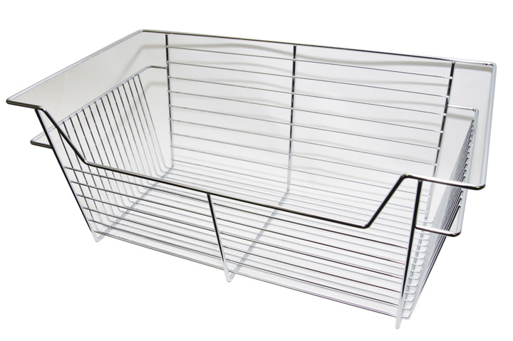 Easy Track 9211 11 Inch Tall Basket for Easy Track Closet System Chrome Storage and Organization Closet Organizers Pull Out Baskets