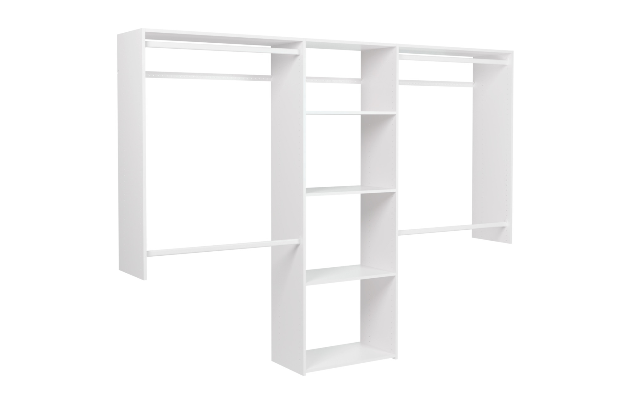 Easy Track OK1460 4 to 8 Foot Wide Deluxe Closet System Kit White Storage and Organization Closet Organizers Closet Systems