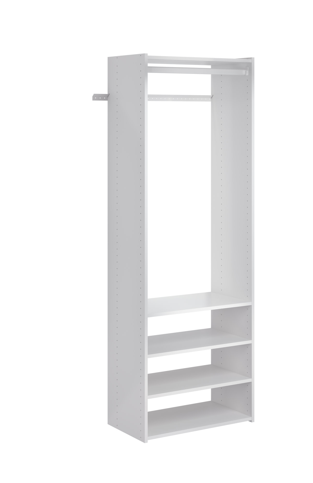 Easy Track PH34 25-1/8 Inch Wide Closet Organizer System with Three Shelves White Storage and Organization Closet Organizers Closet Systems