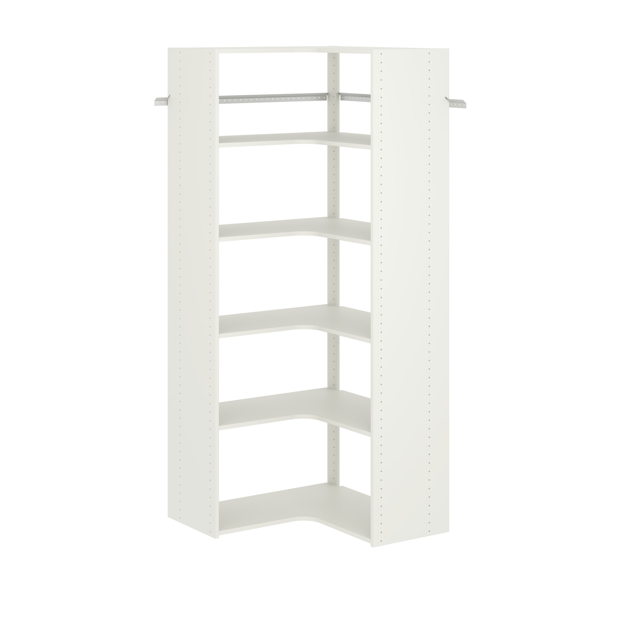 Easy Track PH42 30-1/2 Inch Wide Corner Closet Organizer System White Storage and Organization Closet Organizers Closet Systems