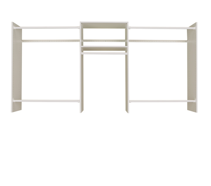 Easy Track RB1448 4 to 8 Foot Wide Closet System Starter Kit White Storage and Organization Closet Organizers Closet Systems