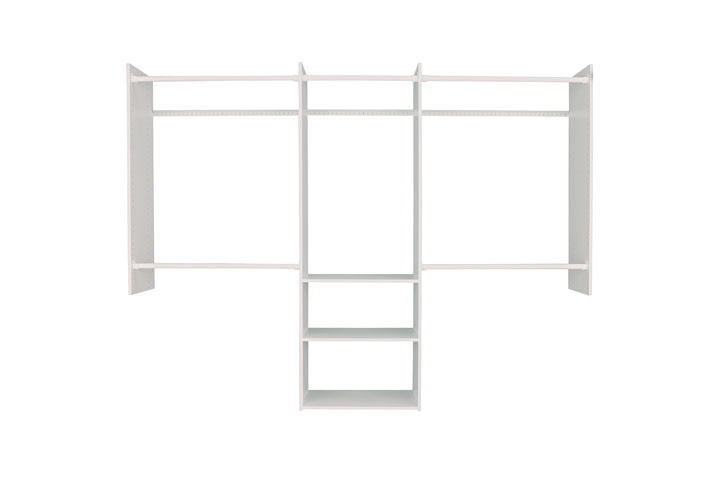 Easy Track RB1460 4 to 8 Foot Wide Deluxe Closet System Starter Kit Weathered Grey Storage and Organization Closet Organizers Closet Systems