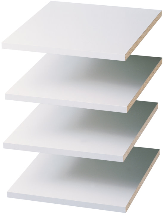 Easy Track RS1412 12 Inch Shelves for Easy Track Closet System - 4 Pack White Closet Organizers Accessories and Parts Closet System Components Shelves