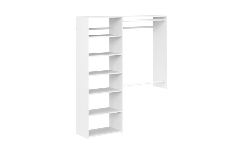 Easy Track PH77 36" - 60"' Closet Organizer System White Storage and Organization Closet Organizers Closet Systems