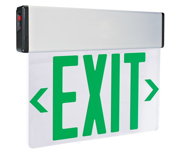Elco EDGLIT2G-C LED Edge Lit Exit Sign Green Commercial Lighting Emergency Lights Exit Signs