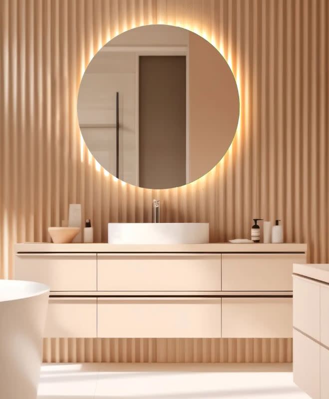 Electric Mirror LUN4-30.00-LSERD-30K-M Luna 30" Diameter Lighted Mirror Mirror Home Decor Mirrors Bathroom Mirror