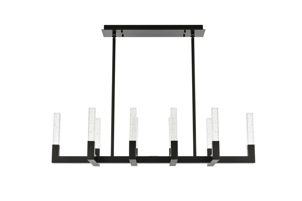 Photos - Chandelier / Lamp Elegant Lighting 1030G48 Noemi 48" Wide LED Crystal Linear Pendant Black Indoor Lighting Pendants 1030G48BK