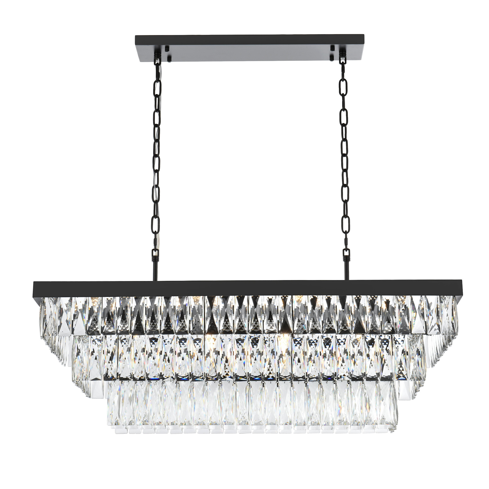 Photos - Chandelier / Lamp Elegant Lighting 1060G36 Josephine 12 Light 36" Wide Linear Chandelier Black Indoor Lighting Chandeliers 1060G36BK