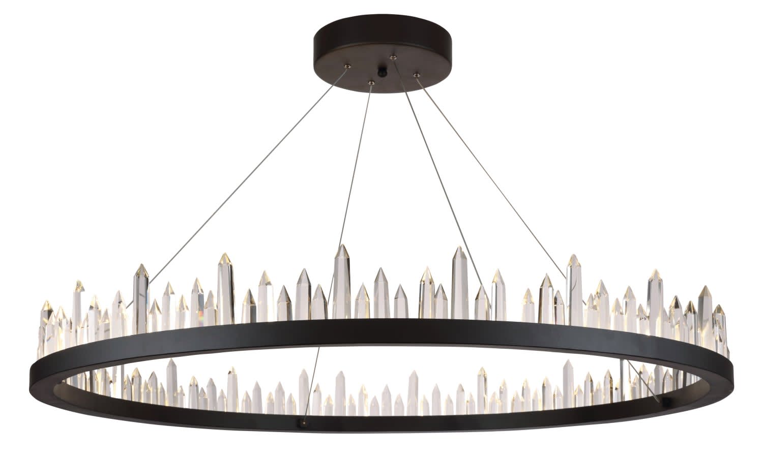 Photos - Chandelier / Lamp Elegant Lighting 1705D42 Malta 42" Wide LED Crystal Ring Chandelier with Clear Royal Cut Crystals Satin Dark Grey Indoor Lig