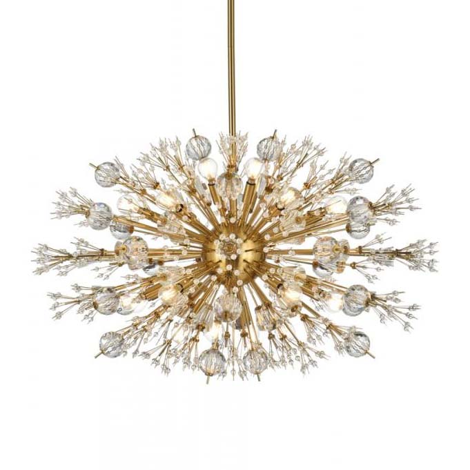 Photos - Chandelier / Lamp Elegant Lighting 2550D36 Vera 24 Light 36" Wide Pendant Satin Gold Indoor Lighting Pendants 2550D36SG