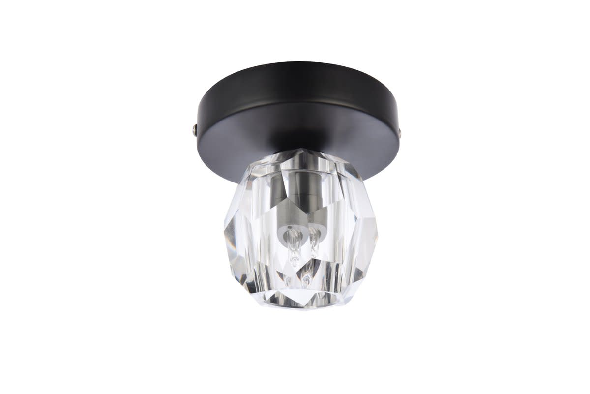 Photos - Chandelier / Lamp Elegant Lighting 3505F5 Eren 5" Wide Semi-Flush Ceiling Fixture Black Indoor Lighting Ceiling Fixtures Semi-Flush 3505F5BK 