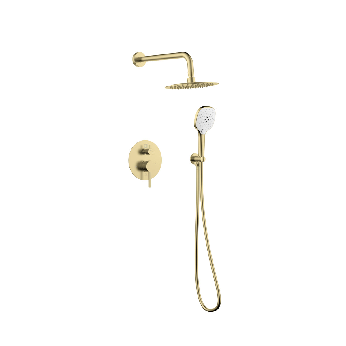 Photos - Shower System Elegant Lighting FAS-9001 George Shower Only Trim Package with 2.3 GPM Multi Function Shower Head Brushed Gold Showers Showe