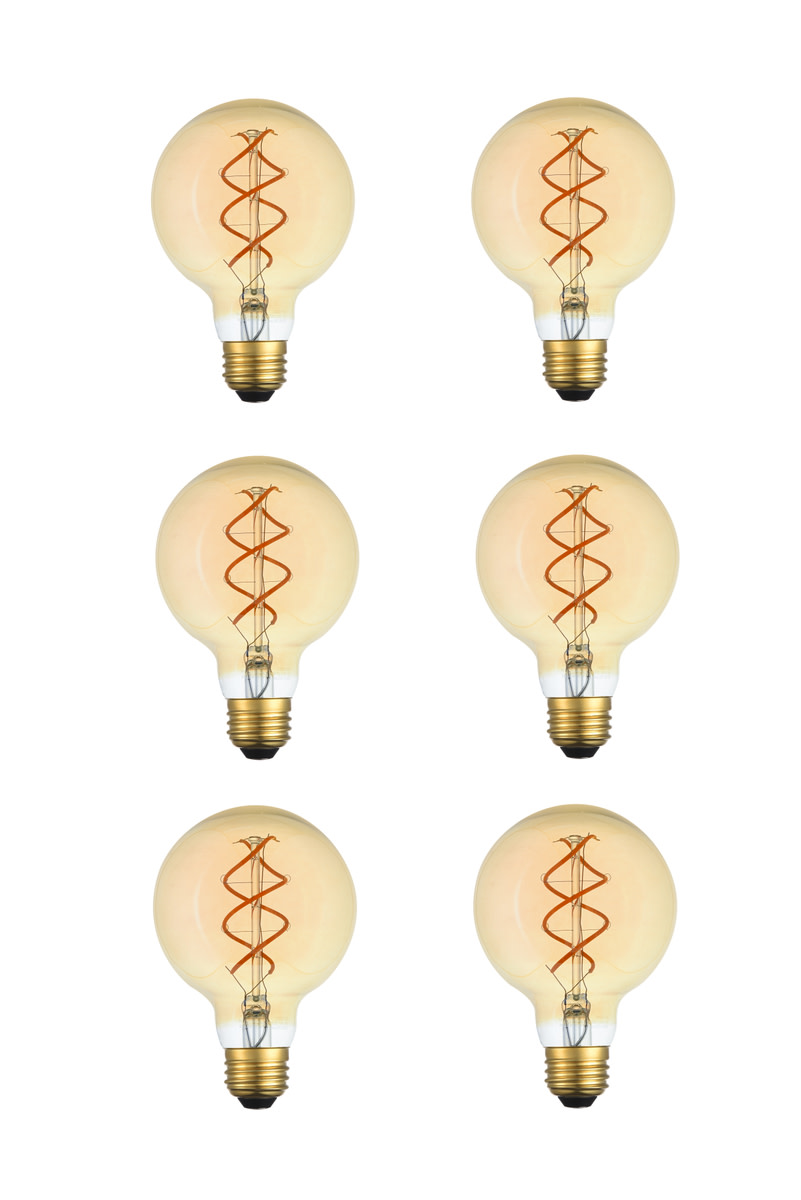 Photos - Light Bulb Elegant Lighting G25LED302-6PK Pack of (6) Edris 6 Watt Vintage Edison Dimmable G25 Medium  Edris LED Bulbs - 300 Lumen (E26)