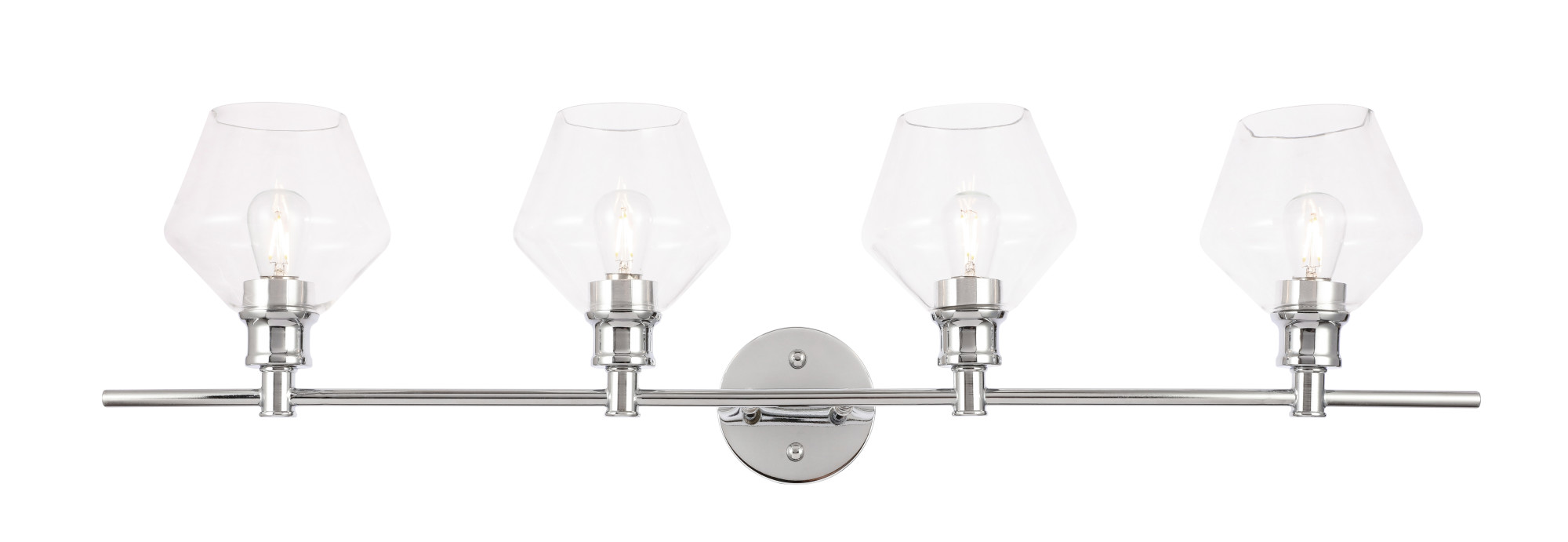 Photos - Chandelier / Lamp Elegant Lighting LD2320 Gene 4 Light 38" Wide Vanity Light Chrome Indoor Lighting Bathroom Fixtures Vanity Light LD2320C