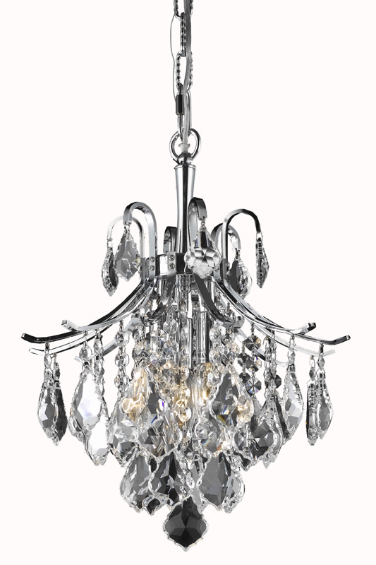 Photos - Chandelier / Lamp Elegant Lighting LD8100D12 Amelia 3 Light 12" Wide Mini Chandelier Chrome Indoor Lighting Chandeliers LD8100D12C 