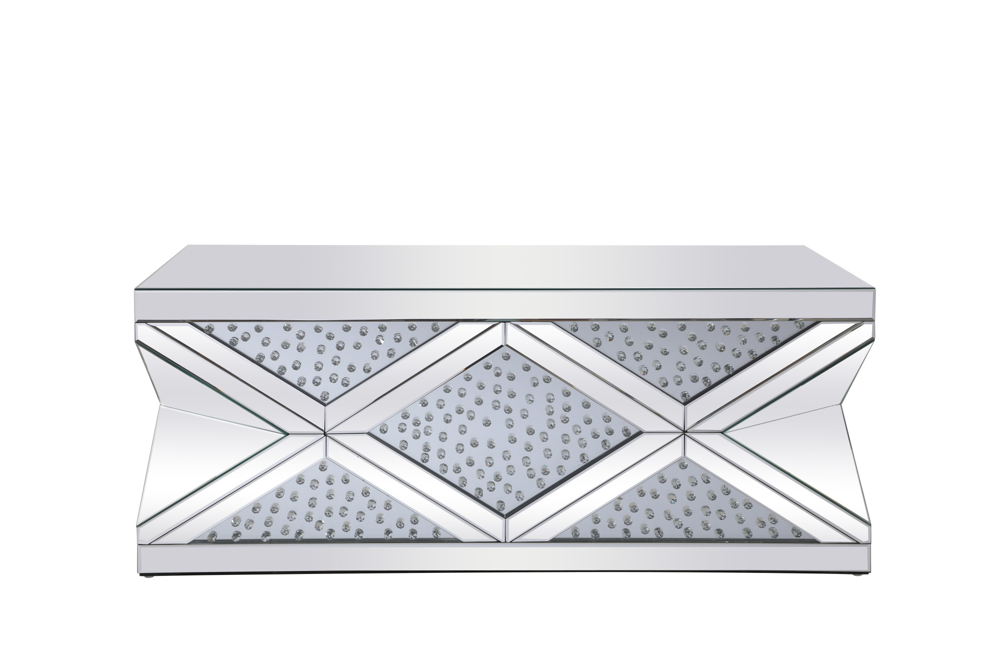 Photos - Coffee Table Elegant Lighting MF92010 Modern 29 Inch Wide Rectangular Mirrored Crystal  Mirrored Indoor Furniture Tables Coff 