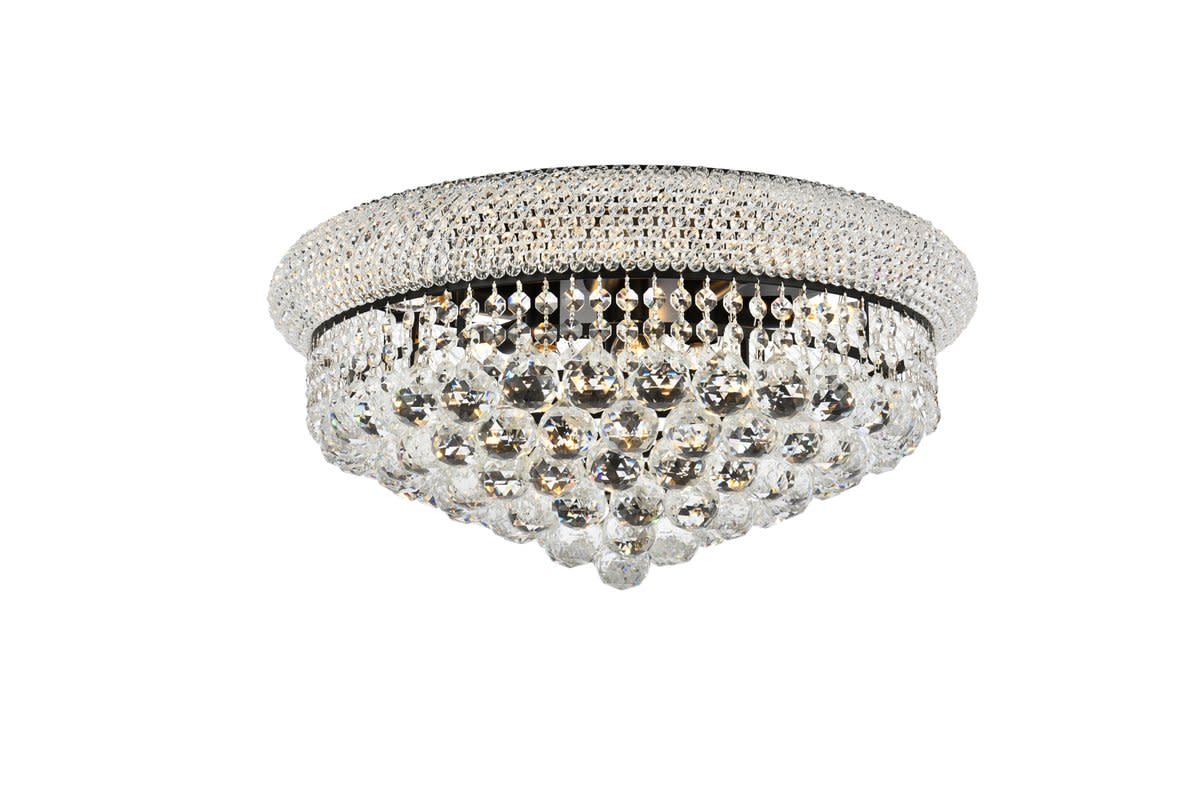 Photos - Chandelier / Lamp Elegant Lighting V1800F20/RC Primo 10 Light 20" Wide Flush Mount Waterfall Ceiling Fixture with Clear Royal Cut Crystals Bla 