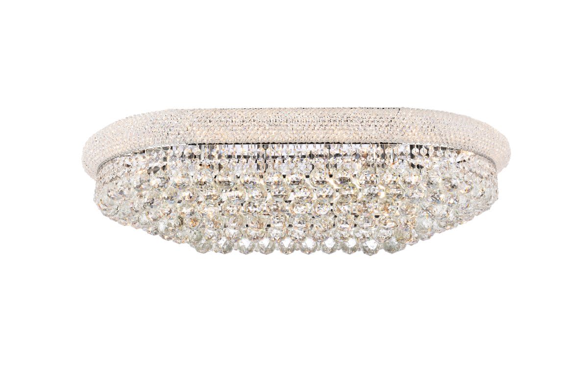 Photos - Chandelier / Lamp Elegant Lighting V1800F36S/RC Primo 18 Light 36" Wide Flush Mount Waterfall Ceiling Fixture with Clear Royal Cut Crystals Ch 