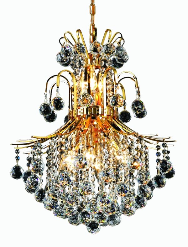 Photos - Chandelier / Lamp Elegant Lighting V8002D22/RC Toureg 11 Light 22" Wide Crystal Chandelier with Clear Royal Cut Crystals Gold Indoor Lighting 