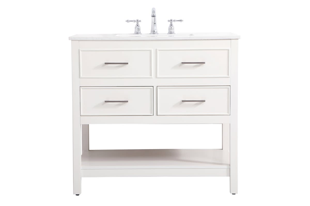 Photos - Washbasin cabinet Elegant Lighting VF19036 Sinclaire 36" Free Standing Single Basin Vanity Set with Cabinet and Engineered Marble Vanity Top W 