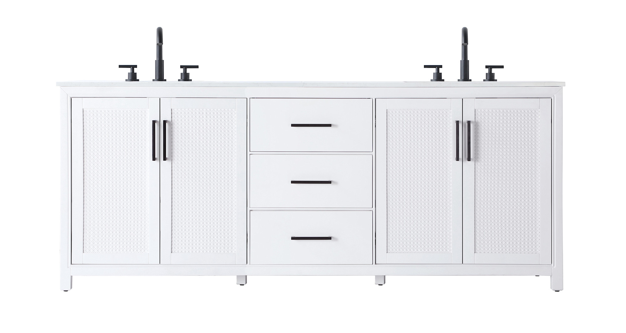 Photos - Washbasin cabinet Elegant Lighting VF29584D Alina 84" Free Standing Double Basin Vanity Set with Cabinet and Engineered Stone Vanity Top White 