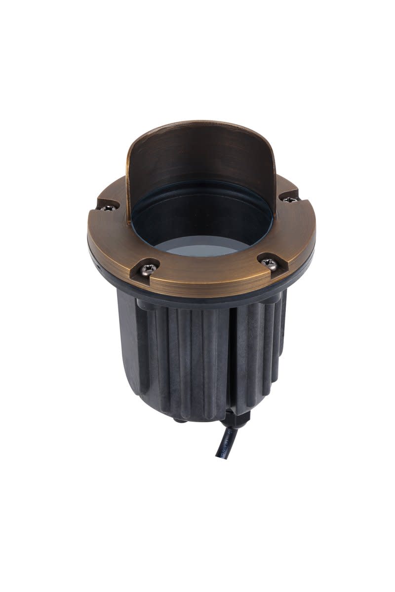 Photos - Floodlight / Street Light Elegant Lighting W123 Single Aera 5" Wide 12V In-Ground Well Light with Cowl Antique Brass Outdoor Lighting Landscape Lighti 