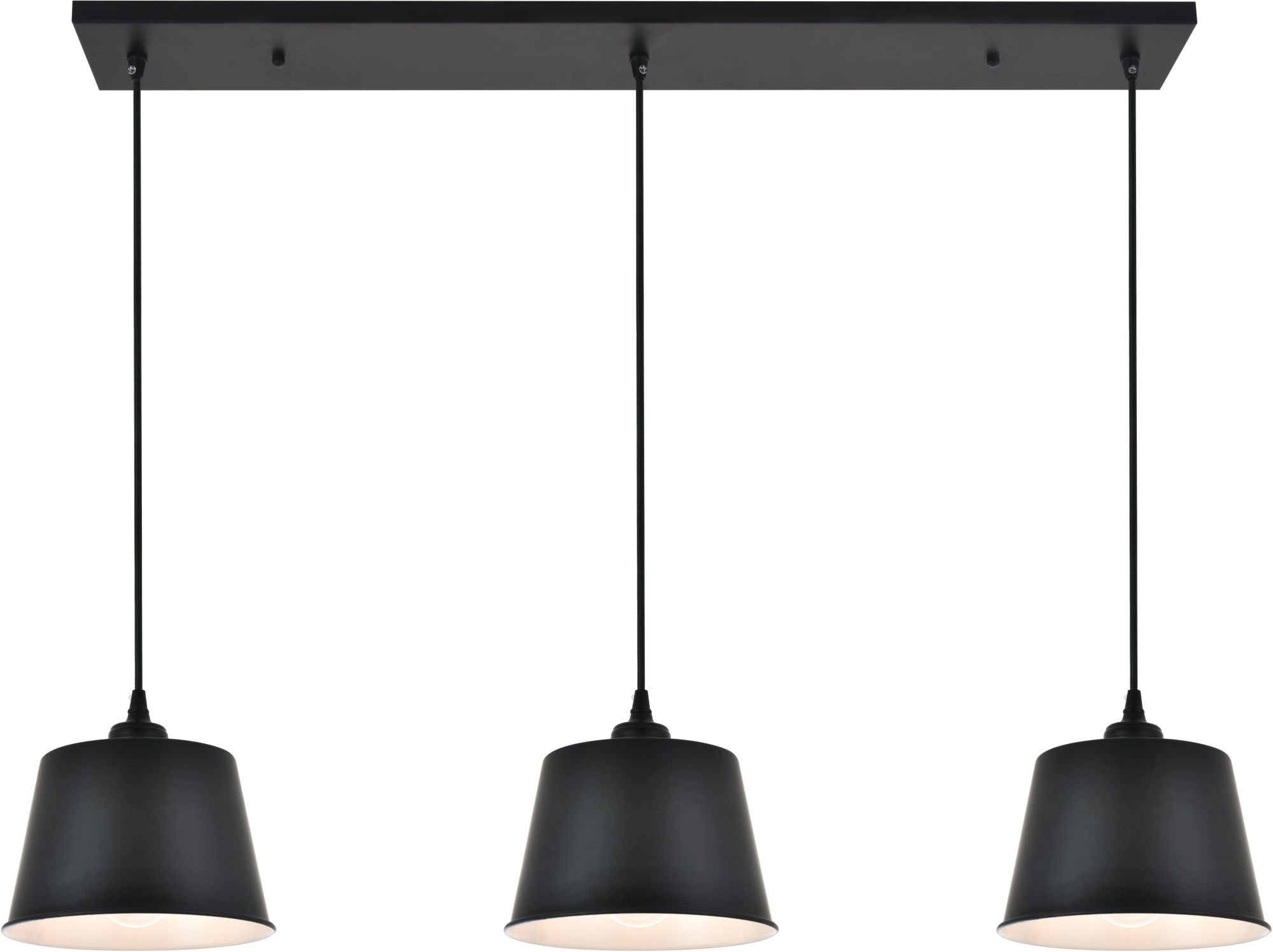 Photos - Chandelier / Lamp Elegant Lighting LD4057D40 Nota 3 Light 41" Wide Linear Pendant Black Indoor Lighting Pendants LD4057D40BK 