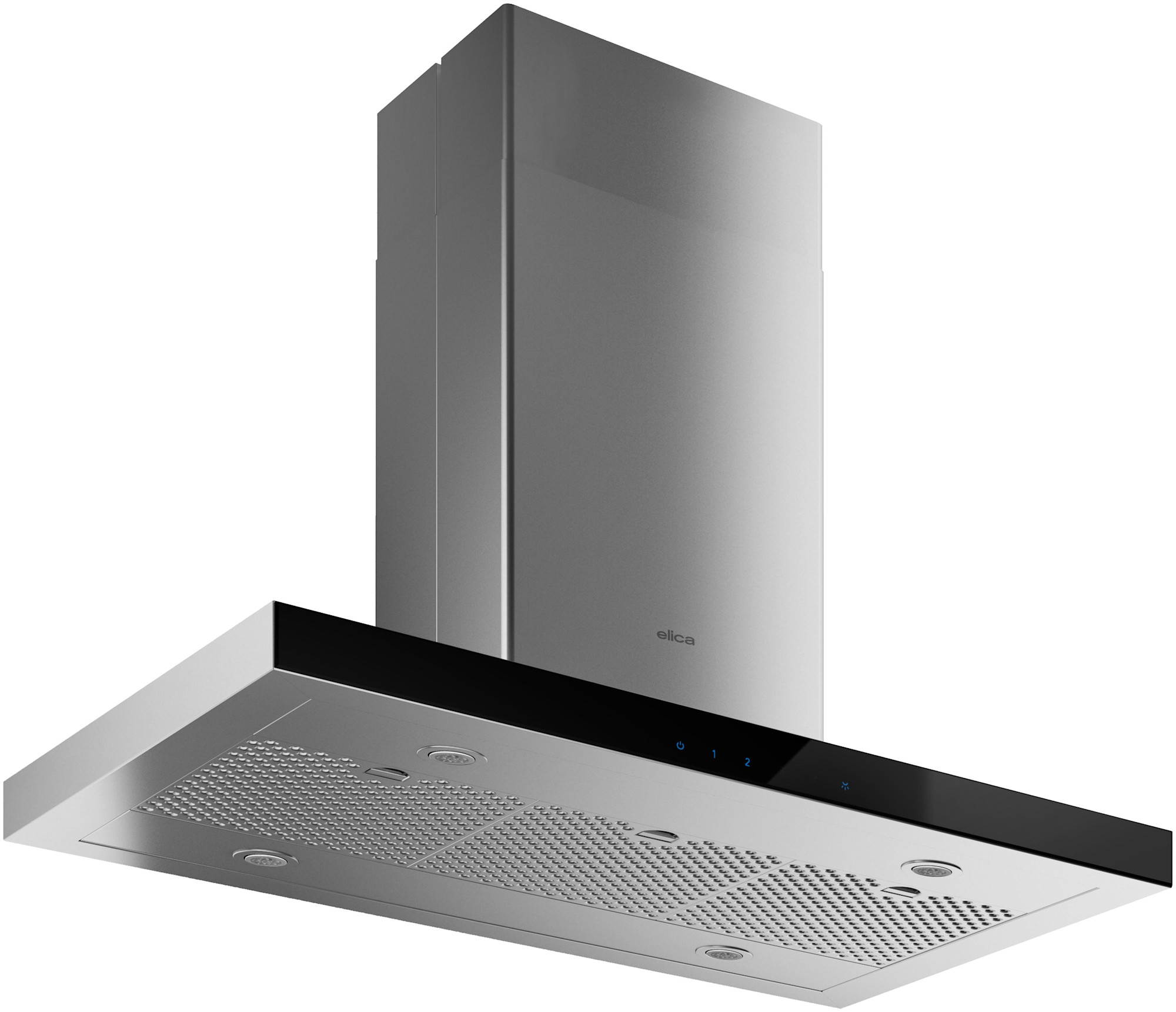 Photos - Cooker Hood Elica EMG6361 Maggiore Series 600 CFM 36 Inch Wide Island Range Hood Stainless Steel / Black Glass Cooking Appliances Range 