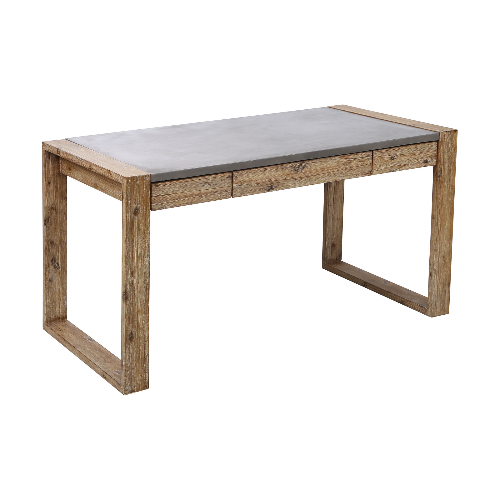 Photos - Other Furniture Brooklyn Heights Elk Home 157-062  57 " Wide Acacia Drawer Writing Desk with Concrete Top and Three Drawers Atlantic Brush In 