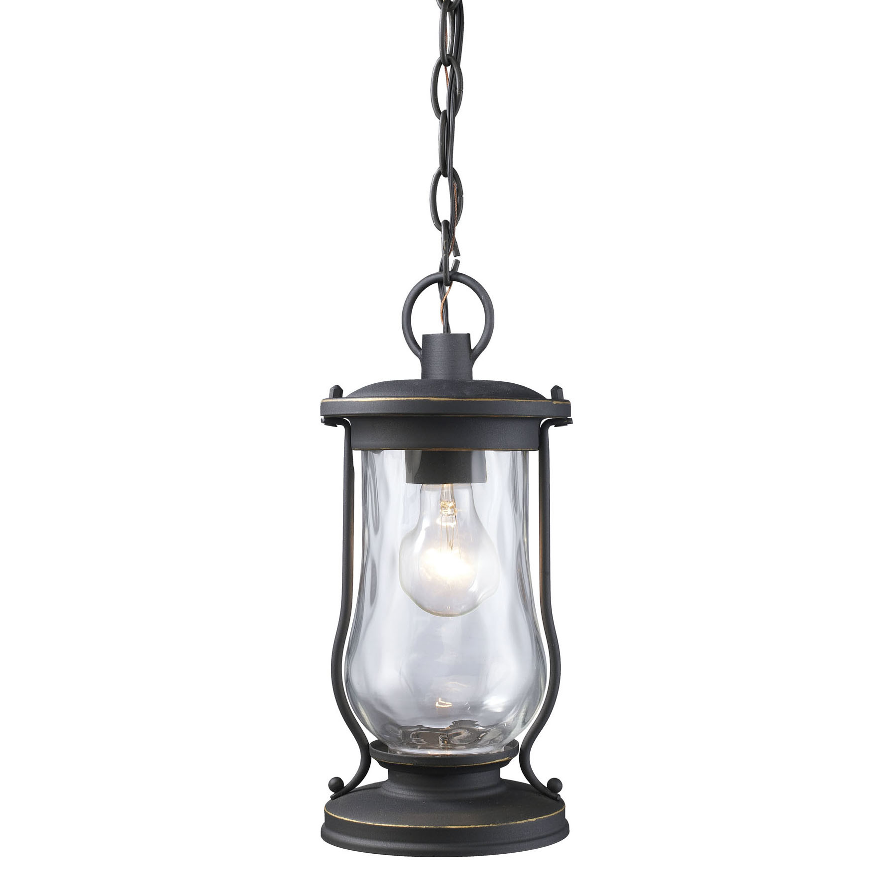 Photos - Floodlight / Street Light Round Elk Lighting 43017/1 14" Height Country / Rustic Outdoor 1 Light Lantern Pendant with a  Shade from the Farmstead Colle 
