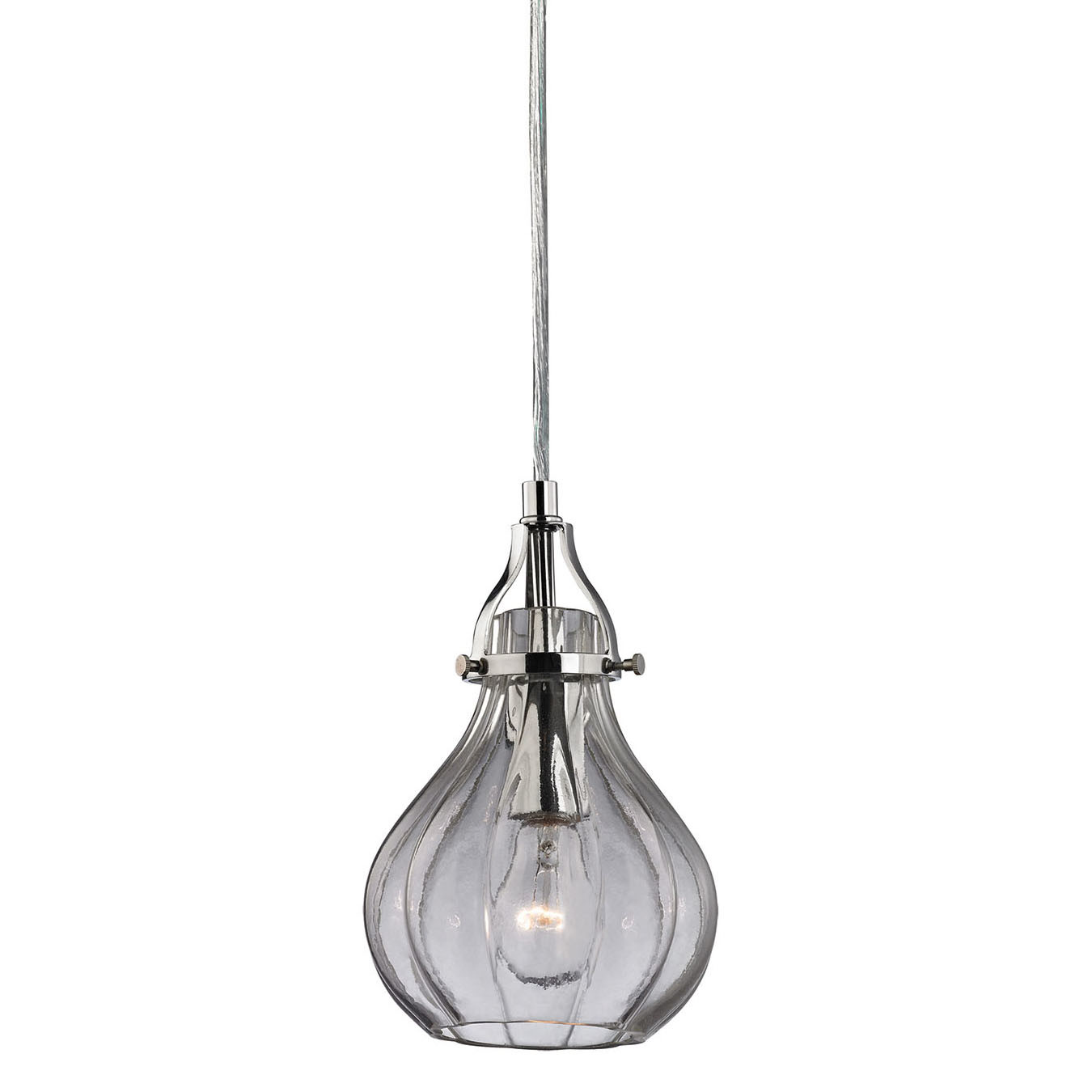 Photos - Chandelier / Lamp Wide Elk Lighting 46014/1 Danica Single Light 6"  Mini Pendant with Round Canopy and Clear Glass Shade Polished Chrome Indoor 