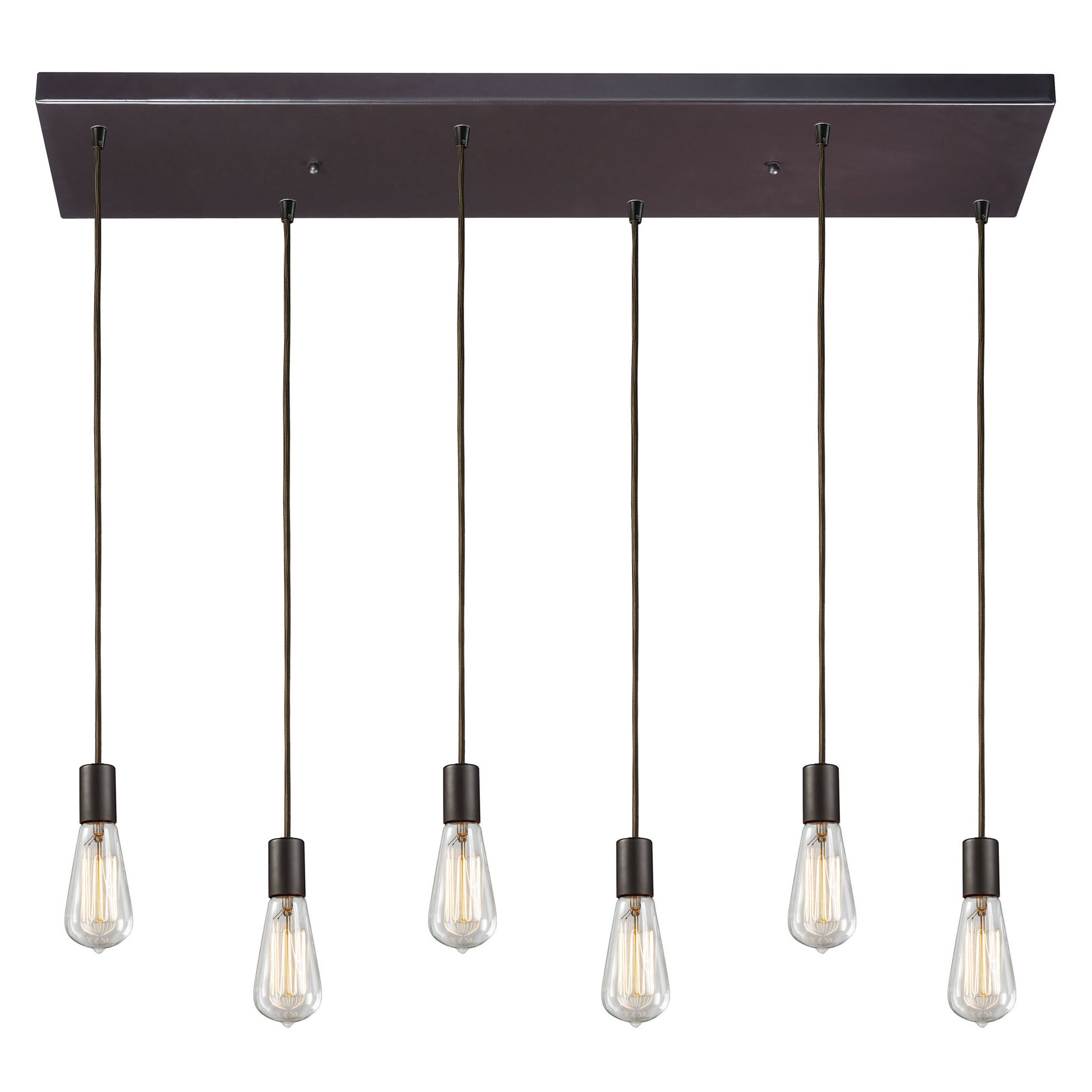 Photos - Chandelier / Lamp Park Elk Lighting 60046-6RC Menlow  6 Light 30" Wide Multi Light Pendant with Rectangle Canopy and Hand Blown Glass Shades Oi 