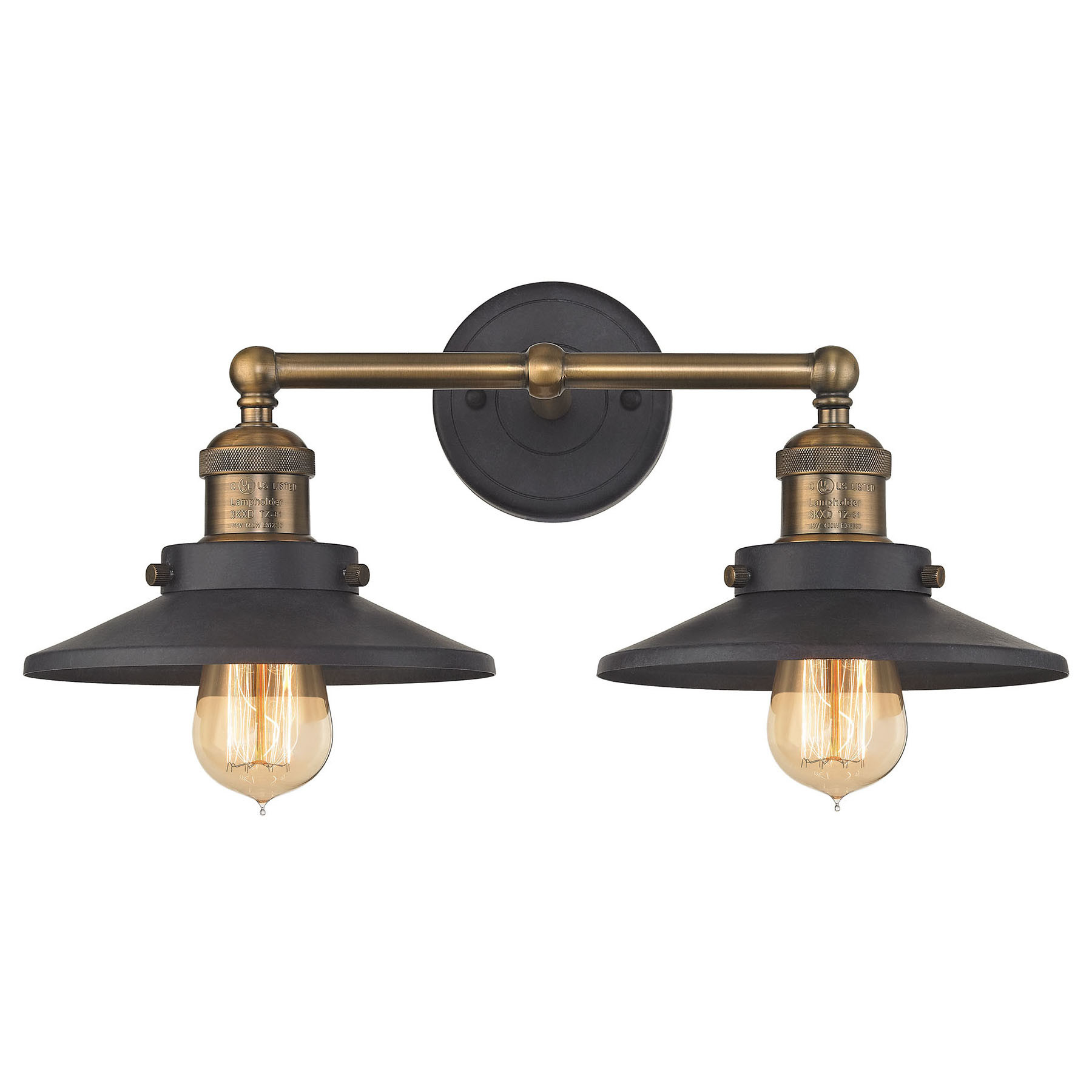 Photos - Chandelier / Lamp Graphite Elk Lighting 67181/2 2 Light Bathroom Vanity Light from the English Pub Collection Antique Brass / Tarnished  Indoor 