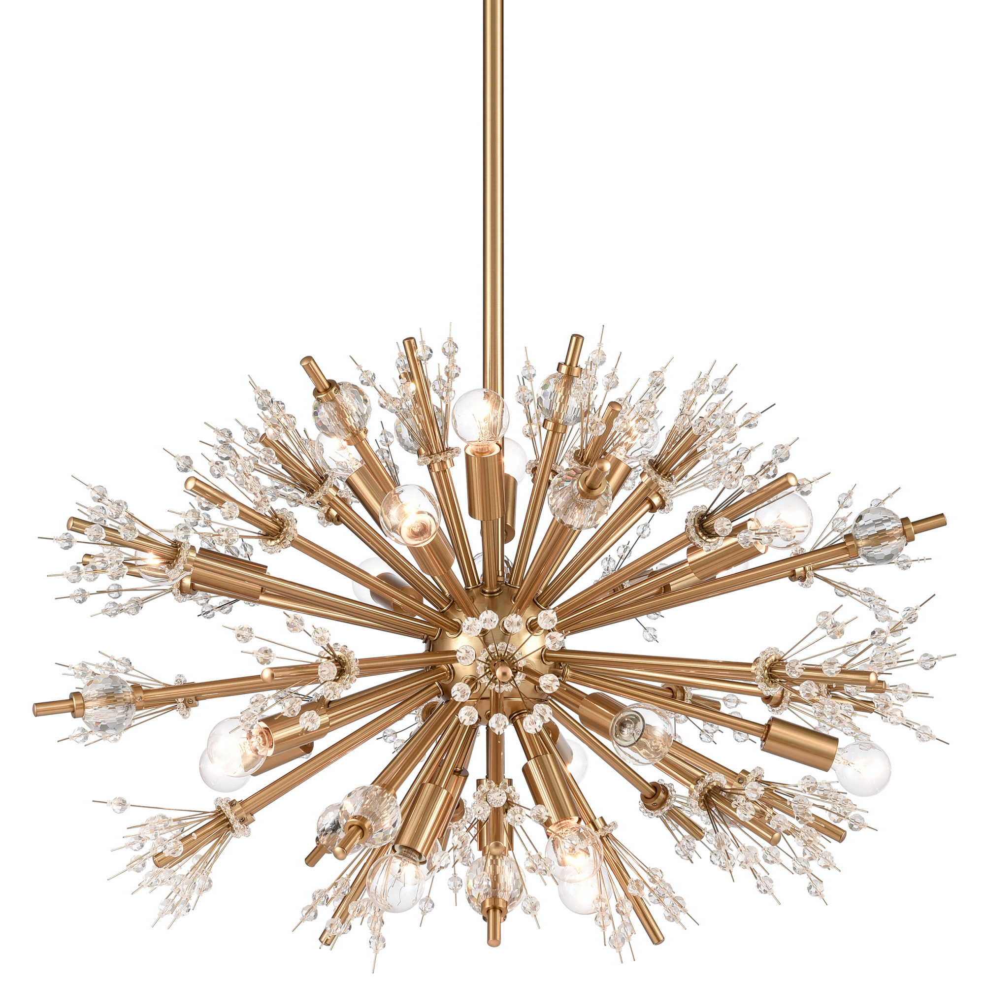 Photos - Chandelier / Lamp Elk Lighting 11751/19 Starburst 19 Light 26" Wide Crystal Sputnik Chandelier Satin Brass Indoor Lighting Chandeliers 12766/1