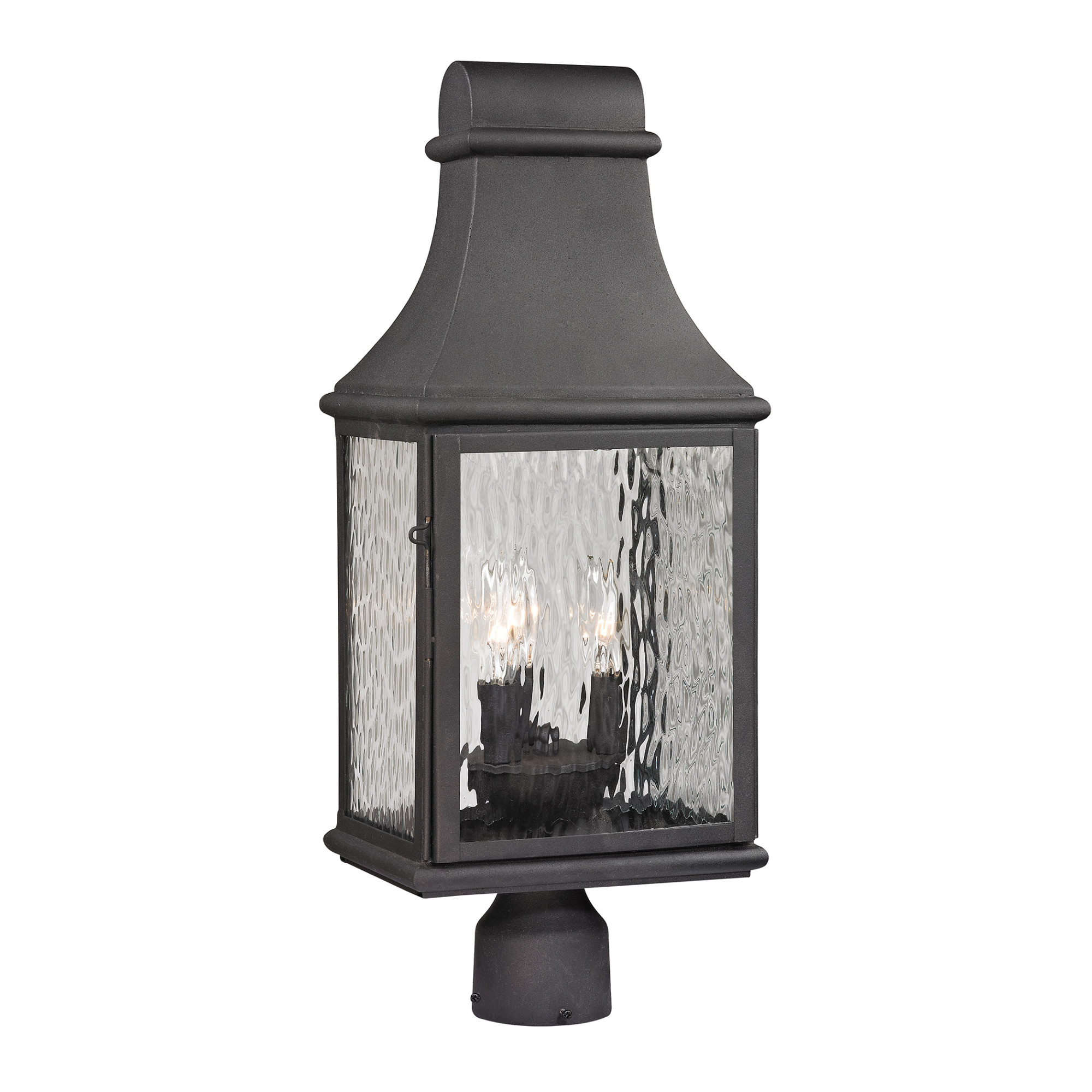 Photos - Floodlight / Street Light Jefferson Elk Lighting 47075/3 Forged 3 Light Outdoor Post Light Charcoal Outdoor Lighting Post Lights Single Head Post Ligh