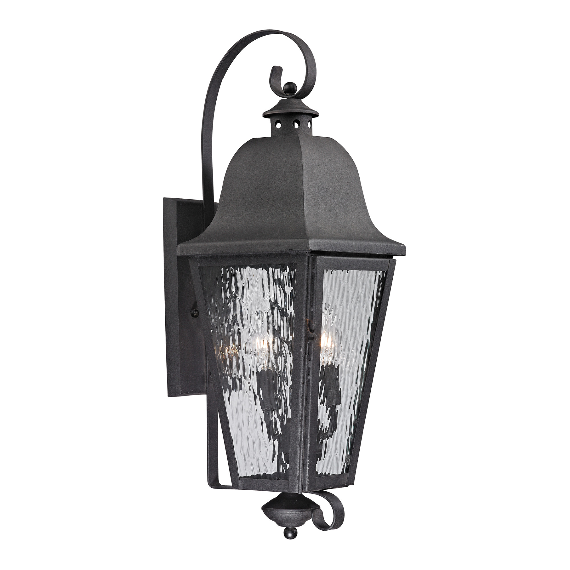 Photos - Floodlight / Street Light Elk Lighting 47102/3 Forged Brookridge 3 Light Outdoor Wall Sconce Charcoal Outdoor Lighting Wall Sconces