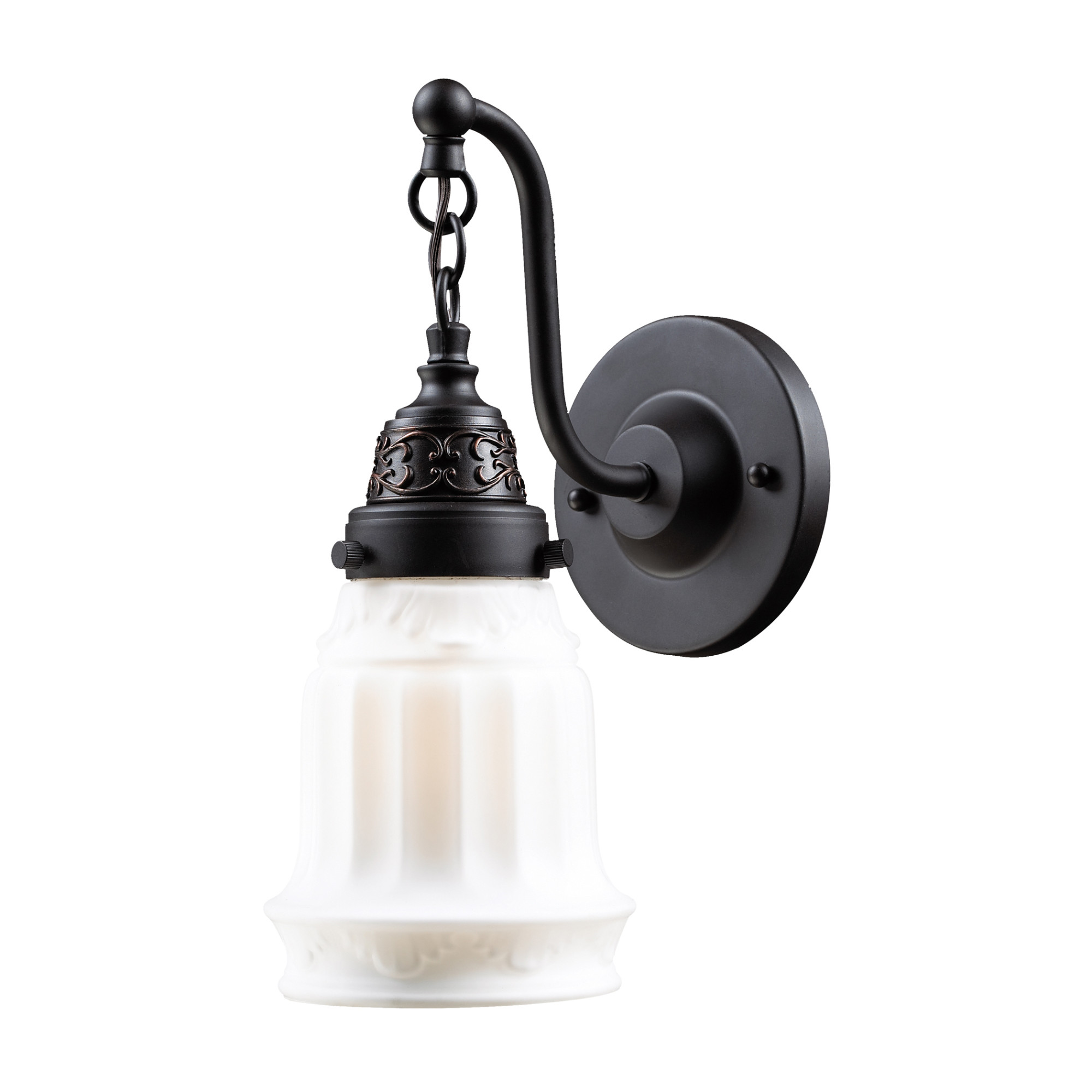 Photos - Chandelier / Lamp Elk Lighting 66210-1 Quinton Parlor Single-Light Wall Sconce Oiled Bronze Indoor Lighting Wall Sconces Down Lighting